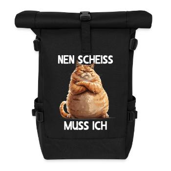Cat kitty I have to fuck - Roll Top Backpack - black - Front