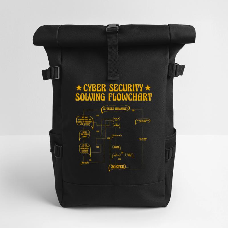 Cyber Security Solving Flowchart Roll Top Backpack
