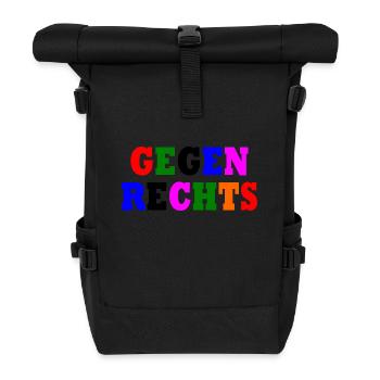 Gegen rechts - Rolltop Rucksack - Schwarz - Vorne