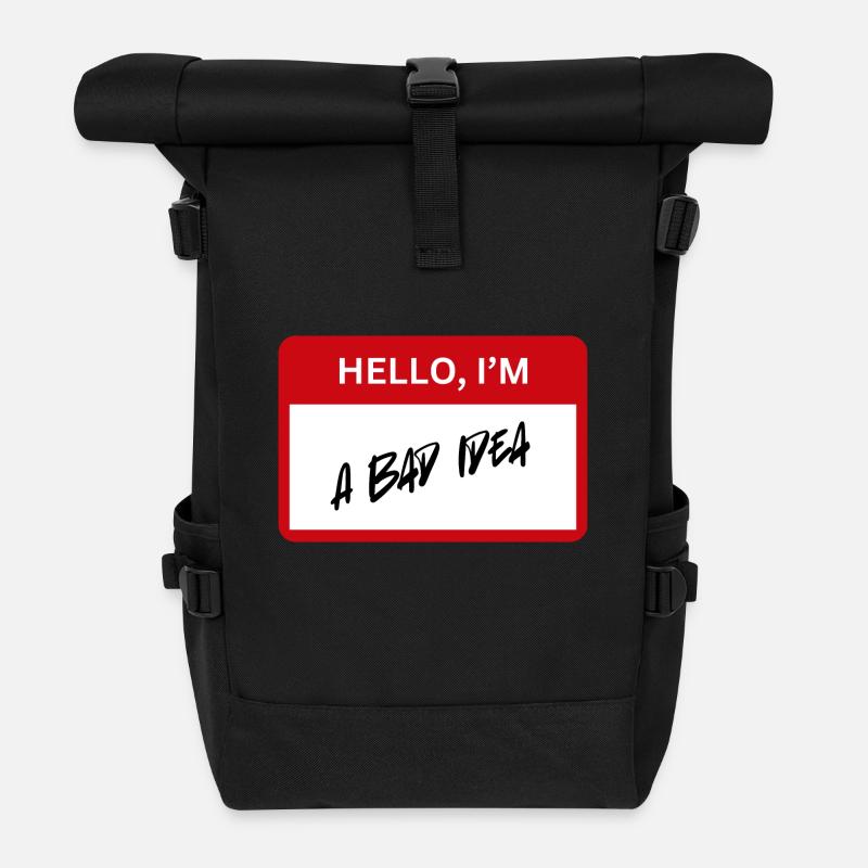 Bad Idea - Roll Top Backpack - black