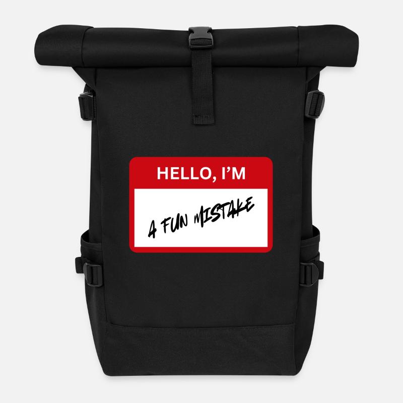fun mistake - Roll Top Backpack - black