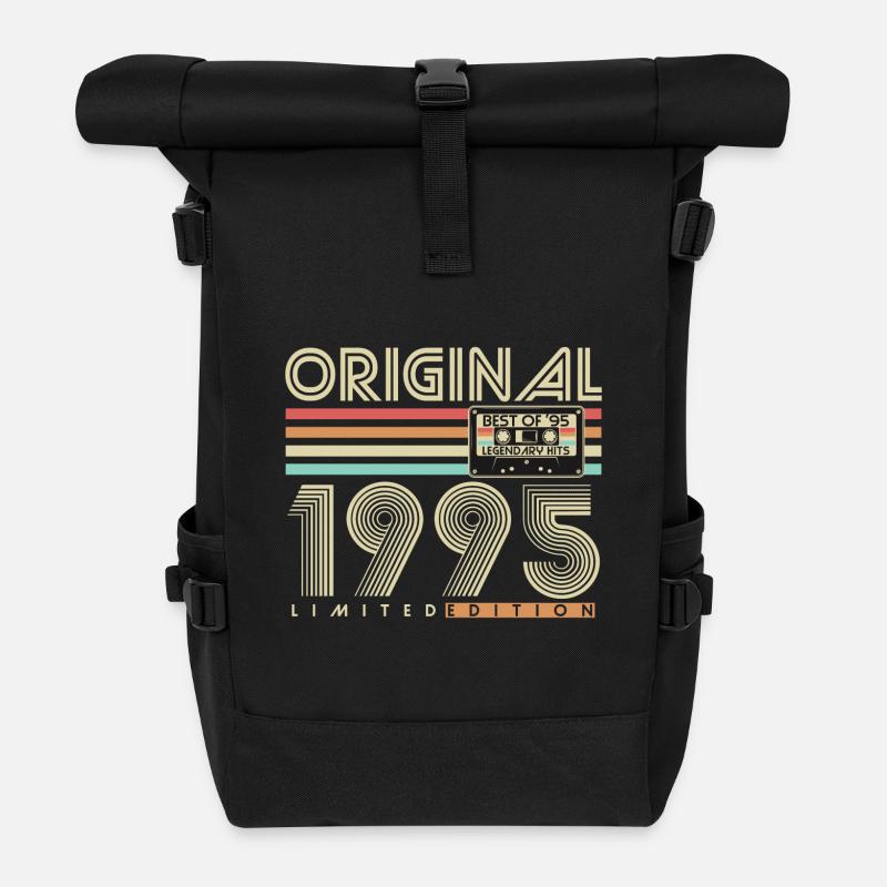 Original 1995 Vintage Vintage Birthday Retro - Roll Top Backpack - black