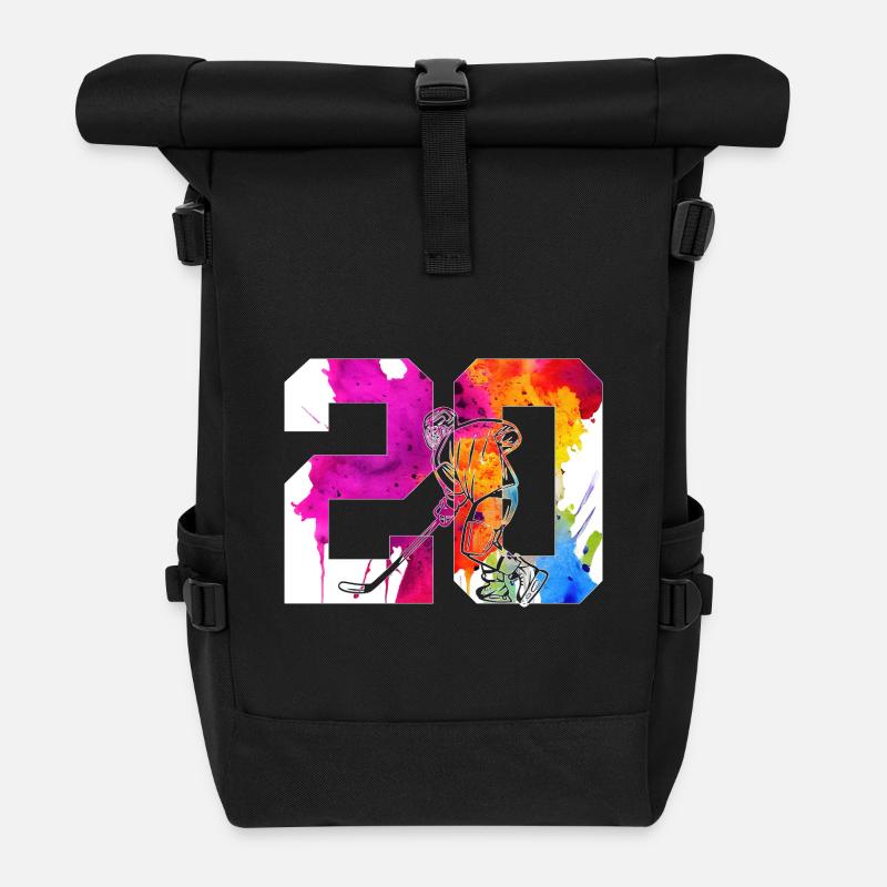 NUMMER 20 EISHOCKEY 20. GEBURTSTAG - Rolltop Rucksack - Schwarz