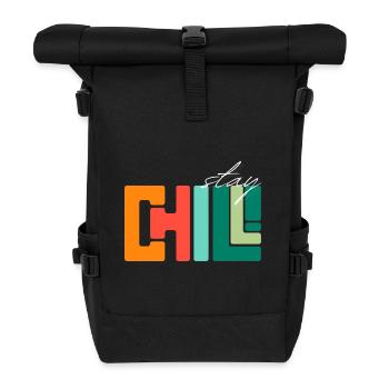Bleib cool - Rolltop Rucksack - Schwarz - Vorne