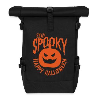 Restez effrayant Citrouille d’Halloween - Sac à dos roll top - noir - Devant