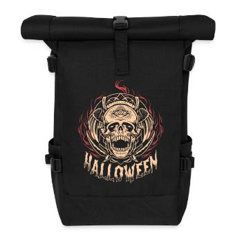 Crâne d’Halloween - Sac à dos roll top - noir - Devant