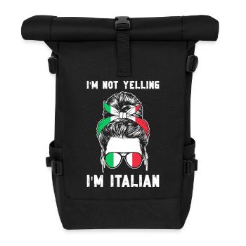 Italian Italy Funny Saying Gift Idea - Roll Top Backpack - black - Front