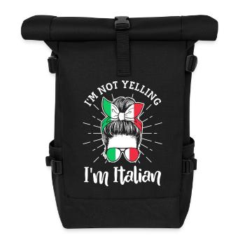 Italien Italie Drôle Dicton Idée Cadeau - Sac à dos roll top - noir - Devant