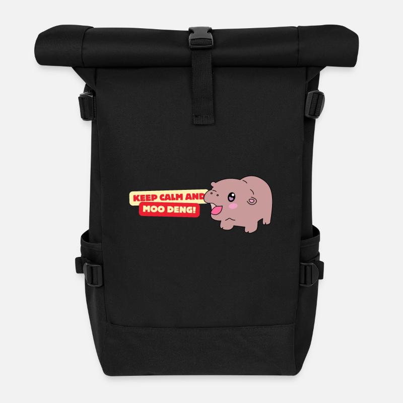 Moo Deng ! - Sac à dos roll top - noir