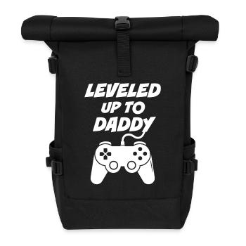 Leveled up to Daddy - Roll Top Backpack - black - Front