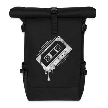 Dripping Cassette Tape - Roll Top Backpack - black - Front