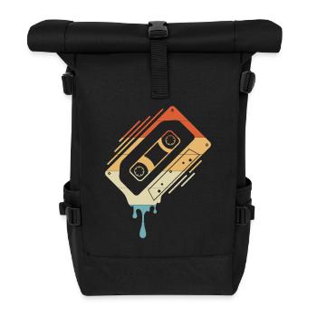 Dripping Cassette Tape - Roll Top Backpack - black - Front