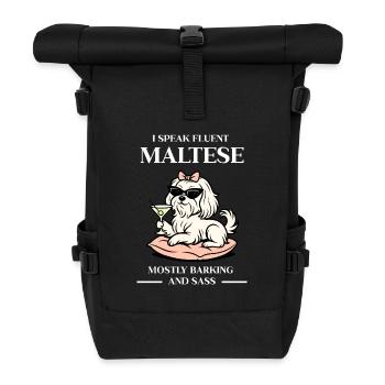 Attitude maltaise – Aboyement, impertinence et style - Sac à dos roll top - noir - Devant