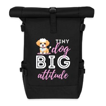 Petit chien, grande attitude – Personnalité mignonne de Maltipoo - Sac à dos roll top - noir - Devant