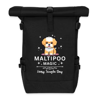 Everyday Maltipoo Magic – T-shirt pour les amoureux des chiens - Sac à dos roll top - noir - Devant