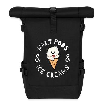 Maltipoo IceCream Cone Aesthetic - Skurriler Hund - Rolltop Rucksack - Schwarz - Vorne