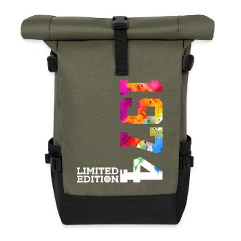52. GEBURTSTAG LIMITED EDITION 1974 - Rolltop Rucksack - Olive/Schwarz - Vorne
