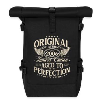 Original 2006 Jahrgang Vintage Retro Geburtstag - Rolltop Rucksack - Schwarz - Vorne