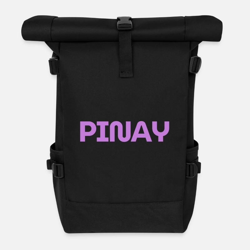 Mixed but Double – Proud Pinay Design - Rolltop Rucksack - Schwarz