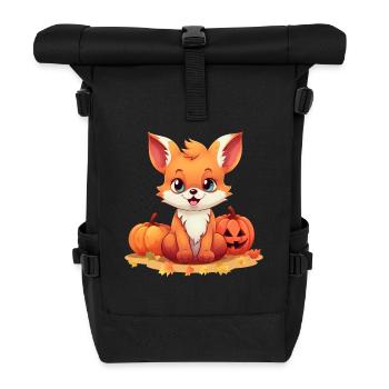 Halloween Herbst: Füchse im Laub - Rolltop Rucksack - Schwarz - Vorne