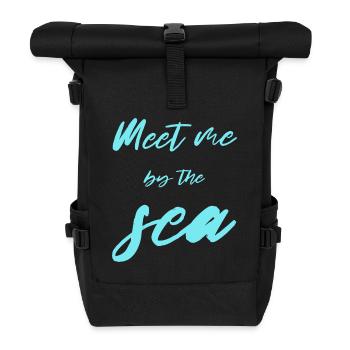 meet me by the sea - Rolltop Rucksack - Schwarz - Vorne