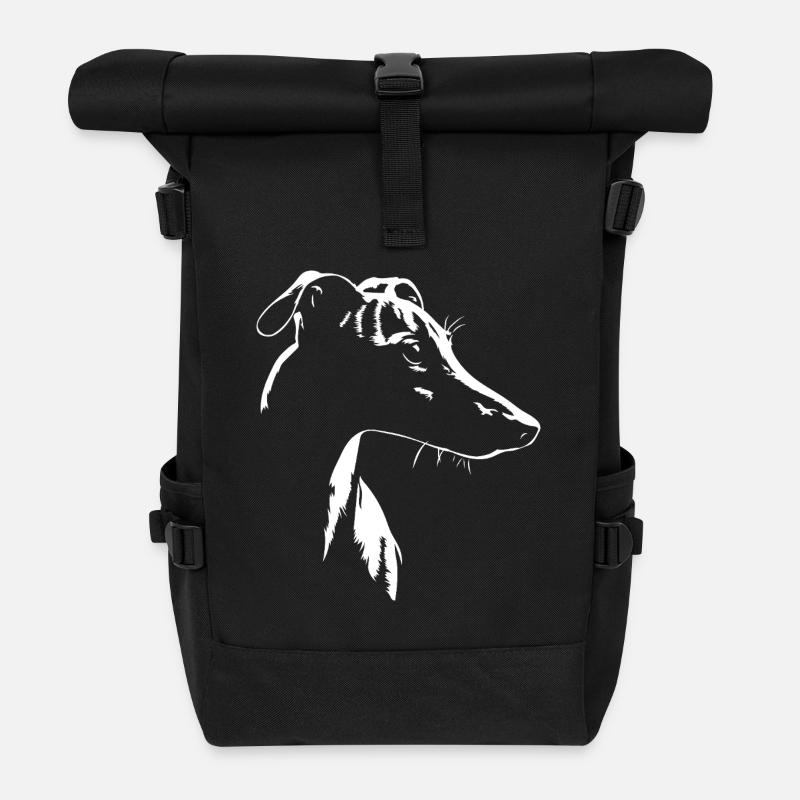 Whippet Silhouette Windhunde Hund Hunde Wilsigns - Rolltop Rucksack - Schwarz