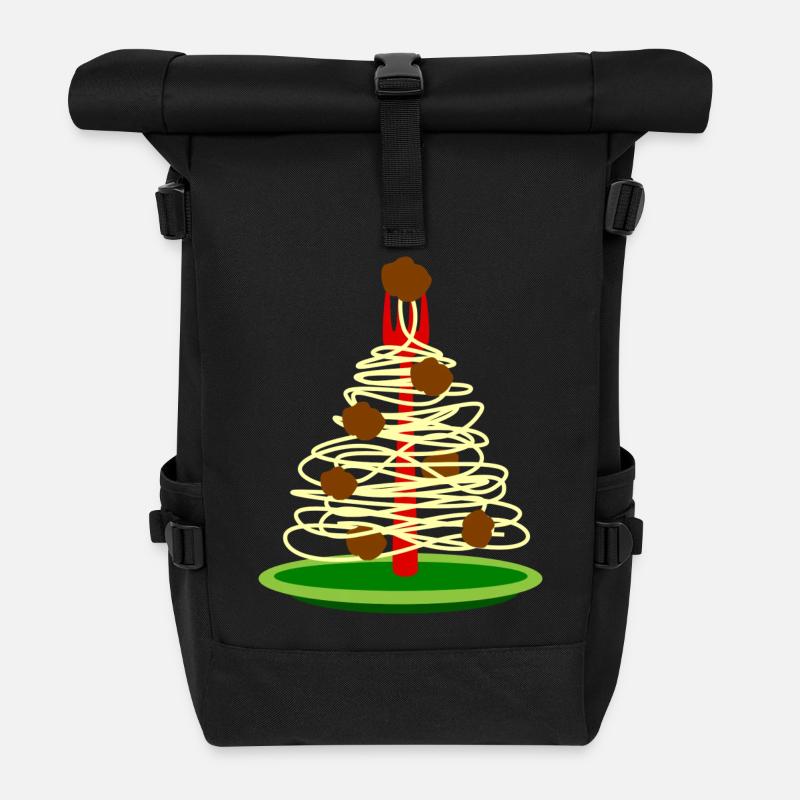 spaghetti pasta nudeln lasagne macaroni noodles5 - Rolltop Rucksack - Schwarz