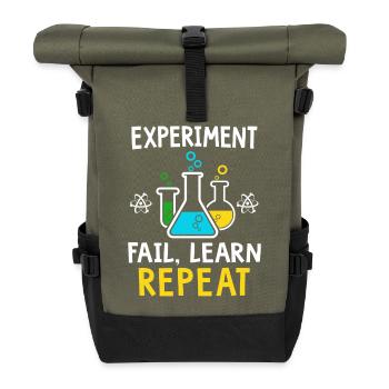 Experiment fail learn repeat - Rolltop Rucksack - Olive/Schwarz - Vorne