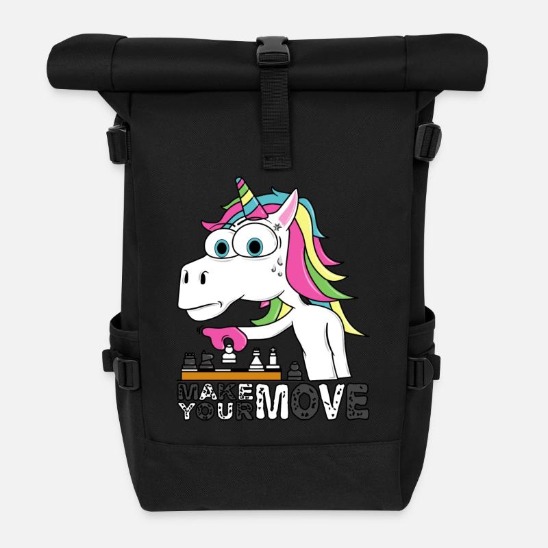 Schach - Make your Move - Rolltop Rucksack - Schwarz