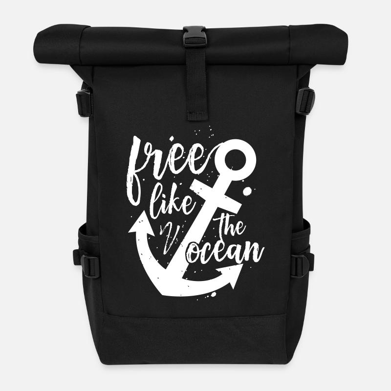 Libre comme l'océan - Sac à dos roll top - noir