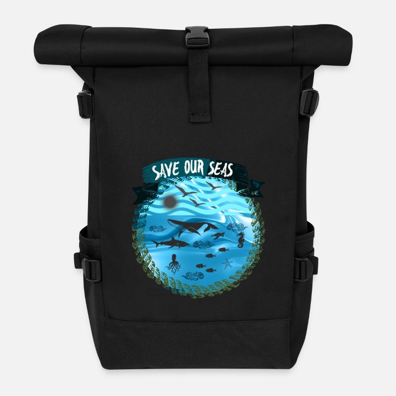 Mather Nature 🐢 - Sac à dos roll top - noir