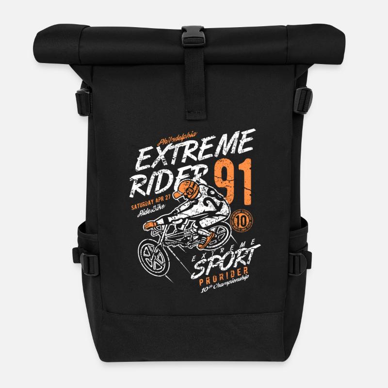 Extreme Rider - Sac à dos roll top - noir