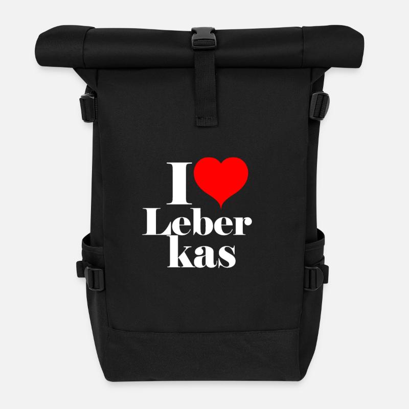 Leberkäse - Rolltop Rucksack - Schwarz