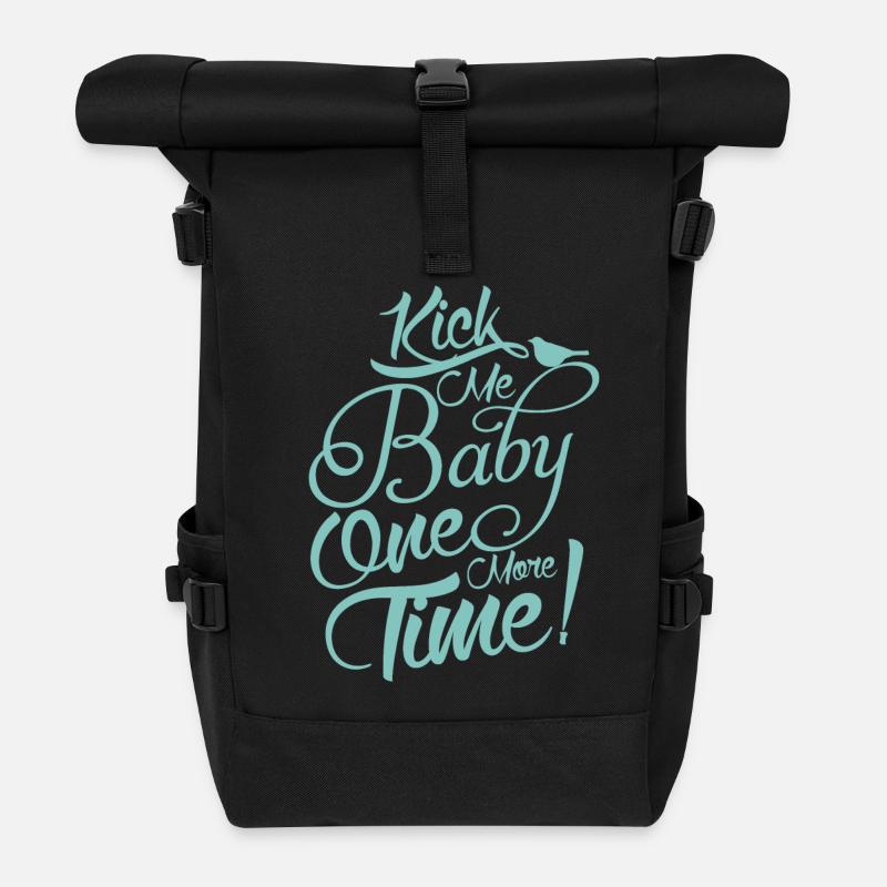 schwanger Baby Kind geboren Geburt Geschenkidee - Rolltop Rucksack - Schwarz