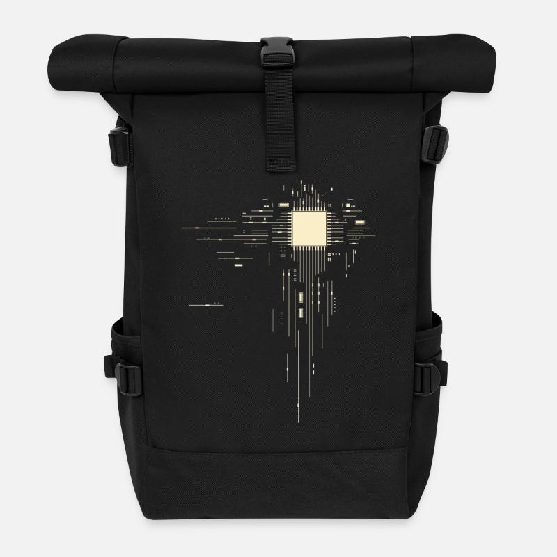 Prozessor - Platine - Rolltop Rucksack - Schwarz