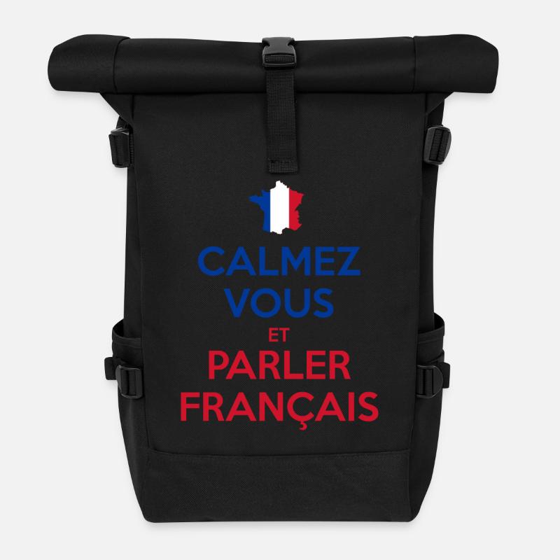 Calmez Vous et Parler Français - Sac à dos roll top - noir