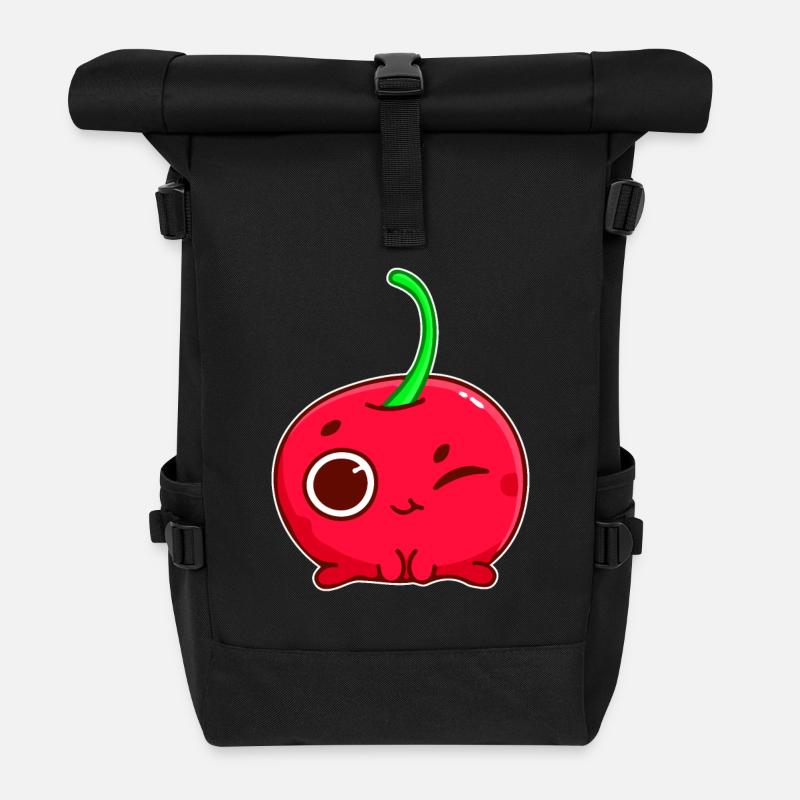 Sweet clins de cerises - design - Sac à dos roll top - noir