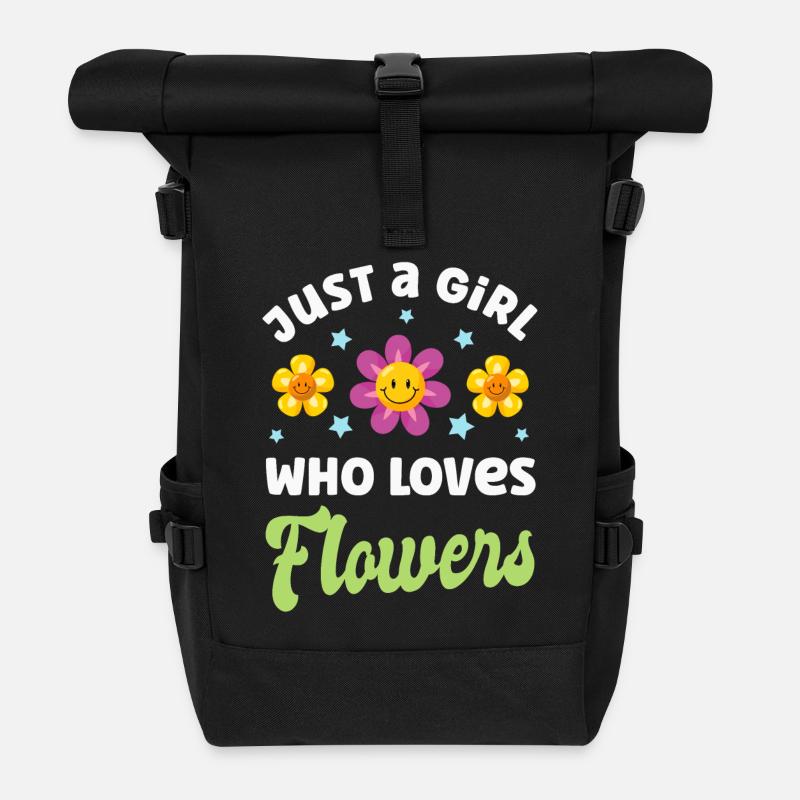 Blume Blumen - Rolltop Rucksack - Schwarz