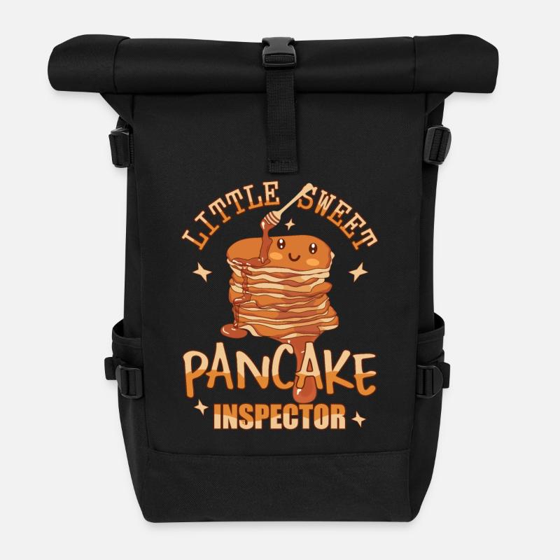 Pfannkuchen-Inspektor - Rolltop Rucksack - Schwarz