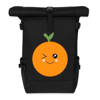 Orangen Frucht Früchte Kostüm Fasching Karneval - Rolltop Rucksack - Schwarz - Vorne