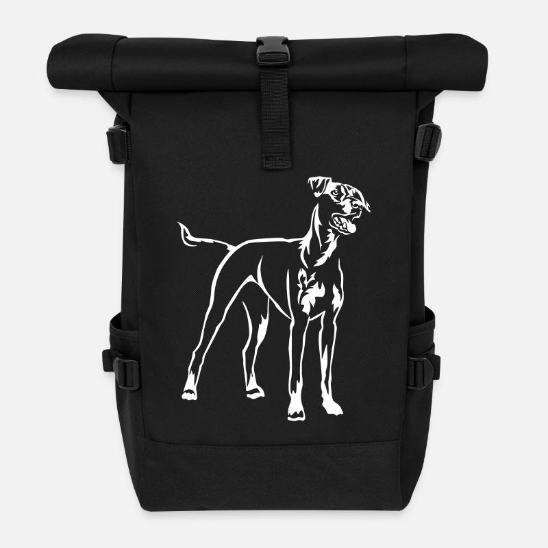 Deutscher Pinscher "Black Edition" - Rolltop Rucksack - Schwarz