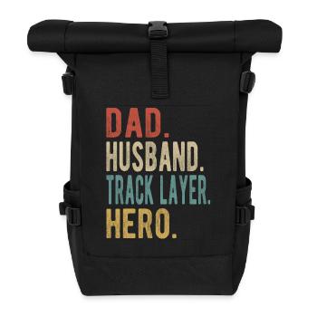Gleisbauer Papa Ehemann Held - Rolltop Rucksack - Schwarz - Vorne