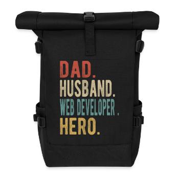 Web Entwickler Papa Ehemann Held - Rolltop Rucksack - Schwarz - Vorne