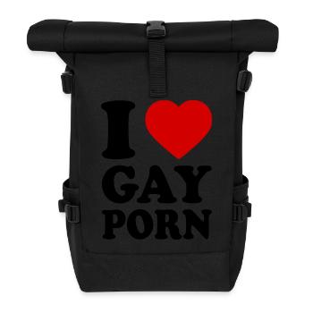 I love gay porn - Sac à dos roll top - noir - Devant