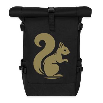 Silhouette d’écureuil élégant : la nature dans - Sac à dos roll top - noir - Devant