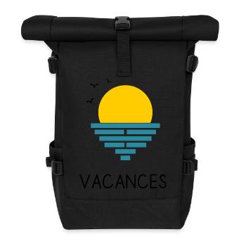 PAPA. OPA. VATERTAG. GELIEBTE. MEISTER - Rolltop Rucksack - Schwarz - Vorne