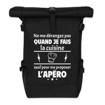 Ne me dérangez pas quand je fais la cuisine, noël - Sac à dos roll top - noir - Devant