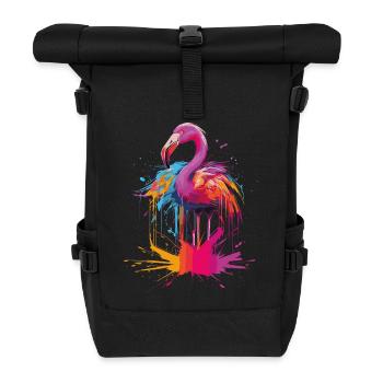 Flamingo - Rolltop Rucksack - Schwarz - Vorne