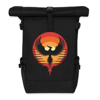Retro Phoenix in sunset style - Roll Top Backpack - black - Front