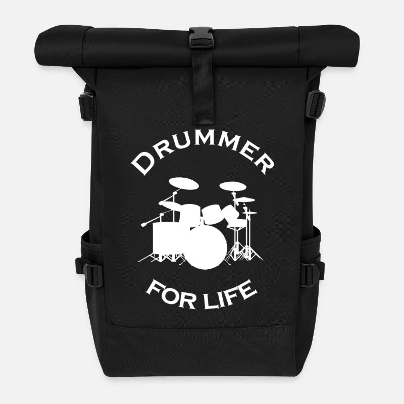 Batteur à vie Tambours - Sac à dos roll top - noir